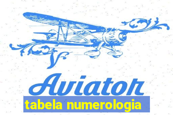 tabela numerologia